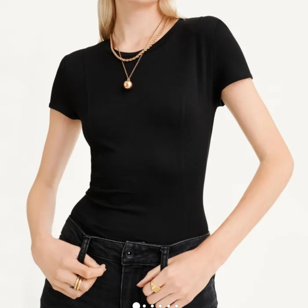 DKNY Shirtsleeve Crewnenk Bodysuit (L)